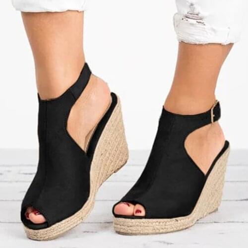 Plus Size 35-43 Platform Sandals Wedges Shoes For Women Heels Summer Clog Womens