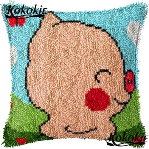 Handicraft diy rug carpet Latch hook rug pig pillow kits handmade cushion mat cross stitch kits embroidery needlework sets