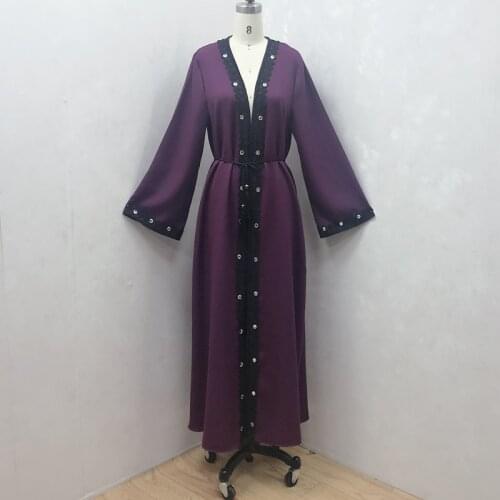 Saudi Arabia Indonesia Middle East Muslim cardigan embroidered diamond ironing robe