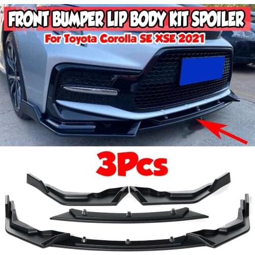 3pcs Car Front Bumper Splitter Lip Diffuser Spoiler Cover Trim Fins Body Kit Protection Guard For Toyota Corolla SE XSE 2021
