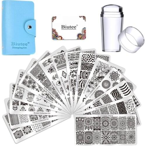 2020 New 6*12 Nail Art Plates Stamping Nail Plates Templates Pure Clear Jelly Silicone Stamper With Plates Tool Nail Decoration