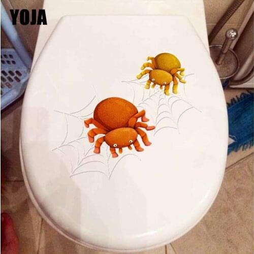 YOJA 22.6X19CM Creative Cartoon Spider Insects Children Room Home Decor Toilet Decal Wall Sticker T5-1132