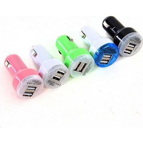 Universal New 12V Power Dual 2 Port USB Mini Bullet Car Charger Adapter For Phone