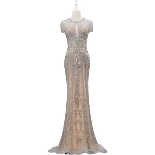 Champange Evening Dress 2021 New different color luckgirls pleated Sequins sleeveless Customizable fashion Moncini Tailor