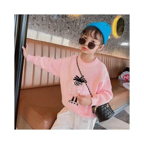 2021 Spring and Autumn Childrens Sweater Baby Clothes New Kids Long-sleeved Sweaters Toddler Girl Cartoon Knitted Tops Sweaters