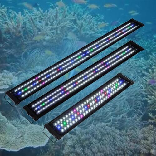 Waterproof LED Aquarium Lights Fish Tank Light Bar Blue Submersible Underwater Clip Lamp Aquatic Decorations 30/40/60cm