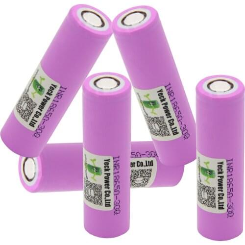 Yeckpowo INR18650 30Q battery 3000mAh 10C 30A high current li-ion batteries lithium 3.7V rechargeable akkumulator