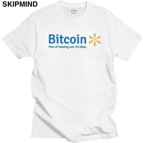 Funny Men Bitcoin Parody T Shirt Short Sleeves 100% Cotton T-shirt Crew Neck Geek Cryptocurrency Tee Top Fans Clothing Gift Idea