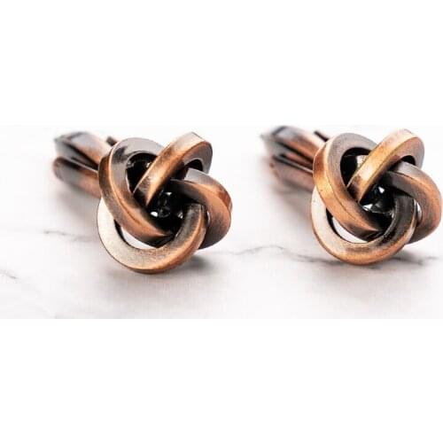 Trendy French Style Twisted Knot Cufflinks Gold Copper Metal Knots Design Cuff Buttons For Men Suit Shirts Wedding Jewelry