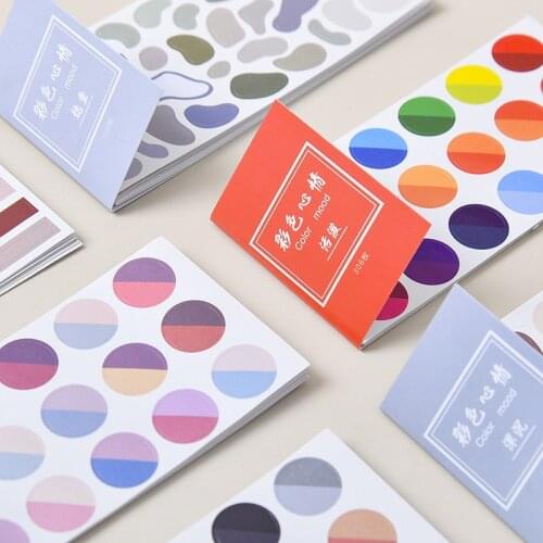 12sheets Morandi Color Round Sticker Photo Card Sealing Stickers Label for Cake Envelope Notepaper Stationary Office Supplies
