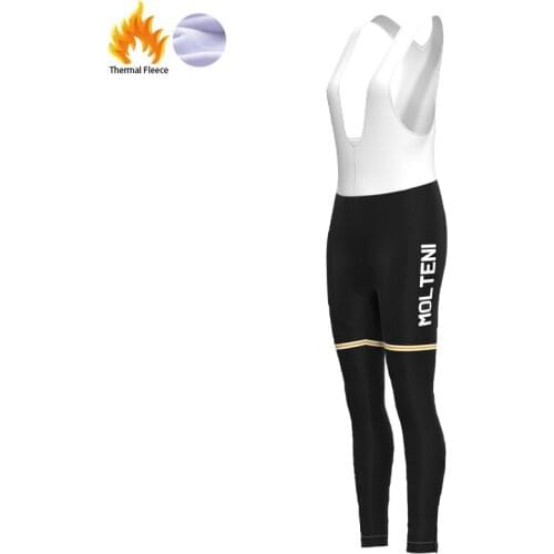 1974 Competition MOLTENI Team Retro Woman Black Fleece Cycling trousers Triathlon Bike Skinsuit Pants Pantalón ciclismo hombre