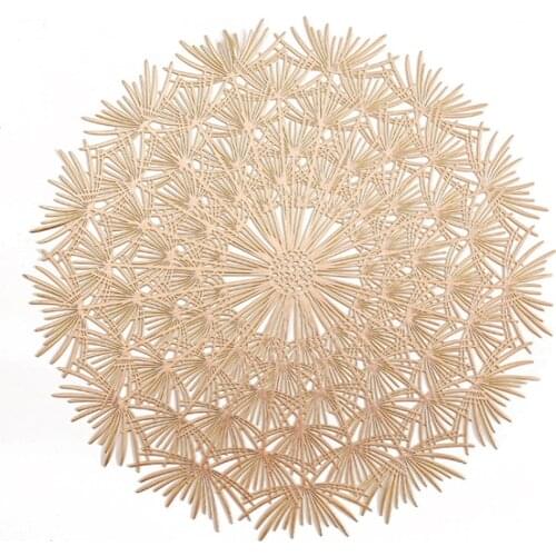 4 Pcs PVC Dandelion Hollow Non-slip Kitchen Placemat Coaster Insulation Pad Dish Coffee Table Mat Home Decor