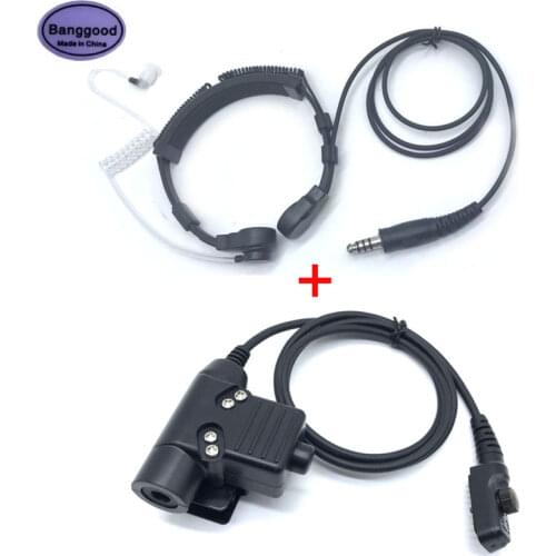 Air Tube Throat Vibration Mic Headset + Z Tactical U-94/A U94 PTT for Hytera HYT PD702 PD700 PD700G PD780 PD780G PD780GM Radio