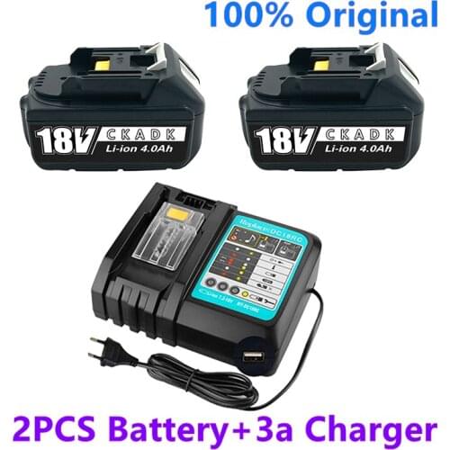 2021New BL1860 Rechargeable Battery 18V 4000mAh Lithium ion for Makita 18v Battery BL1840 BL1850 BL1830 BL1860B LXT 400+charger