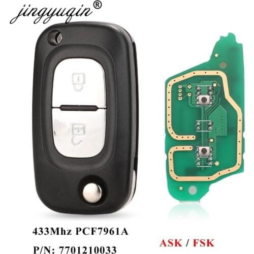 ASK/FSK 2 BTN 433MHz PCF7961A ID46 Flip Remote Key For Renault Clio III Clio 3 Kangoo Master Modus Twingo 2006-2016 7701210033