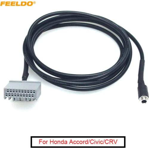 FEELDO 10Pcs Car Audio 3.5mm Female Plug AUX Wire For Honda CRV Civic Accord AUX In Input Interface Adapter Cable #FD6052