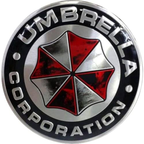 Car Badge Decal Umbrella Corporation 3D Aluminum Alloy Circle Car Motorcycle Emblem Sticker(Style A-1 pcs)