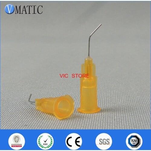 Free Shipping 100 Pieces 25G 45 Degree Bent 0.5'' Glue Dispensing Needle Bayonet Type Needles 1/2 Inch