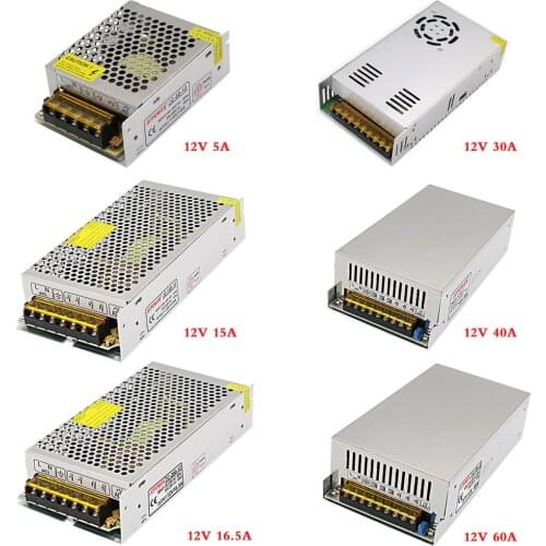 Ac dc 220v to DC12v 1A 2A 3A 5A 6A 8.5A 10A 16.5A 20A 30A 60A lighting Transformers Adapter LED Strip light Switch power supply