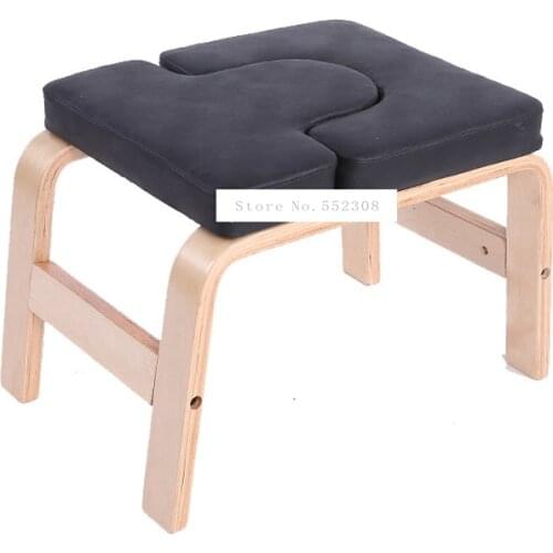 Wood Wooden Yoga Inverted Handstand Bench Yoga Assistance Auxiliary Training Handstand Chair Home Household Mini Fitness Bench