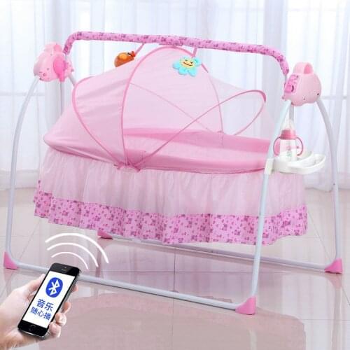 Baby Auto Swing Bed Electric Newborn Cradle Sleeping Rocker Rocking Chair With Music Folding Baby Bassinet 0-18month