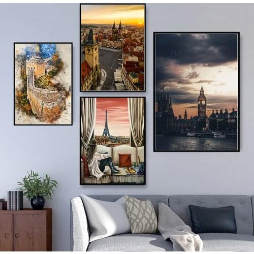 Home Decorative House Sofa Canvas HD Prints Painting Sky Nature View Modular Cat Pictures Road Wall Art Poster Artwork No Framed