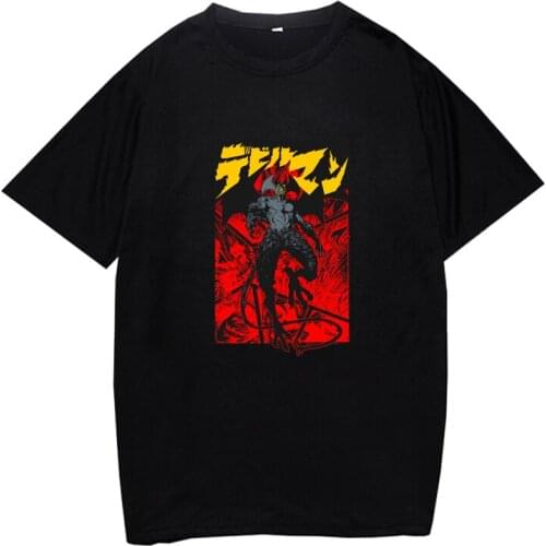Anime Devilman Crybaby Printed T-Shirt Boy Mens O-neck Short Sleeve Breathable Soft Tees Tops Dropshipping