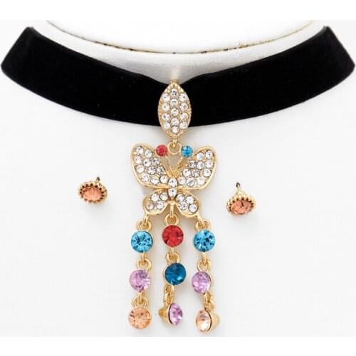 Gothic Black Rope Chain Choker Collar Harajuku Punk Choker Women Girls Crystal Stone Chocker Emo Kawaii Jewelry Accessories