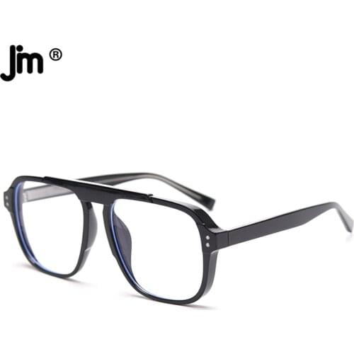 JM Men Women Square Blue Light Glasses Frame Anti Blue Ray Computer Clear Glasses