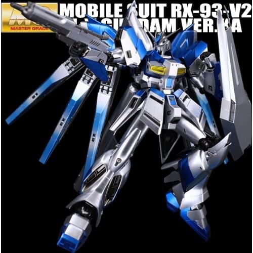 BANDAI MG 1 /100 RX-93-V2 Hi-V-Gundam Card Plate Model of Wandai Metal Coloring Action Toy Figures