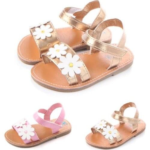 New Summer Baby Flower Shoes Infants Girl First Walkers Toddlers Rubber Sole Outside Shoes