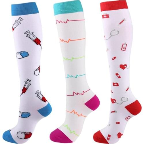 Medical Calf Compression Socks Fit For Edema Diabetes Varicose Veins Women Men Socks For Running Marathon Cycling Sports Socks