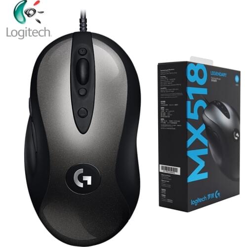 Original Logitech MX518 Legendary Gaming Mouse with HERO Sensor 16000DPI Classic Fever Level Mouse Legend Reborn for Mouse Gamer
