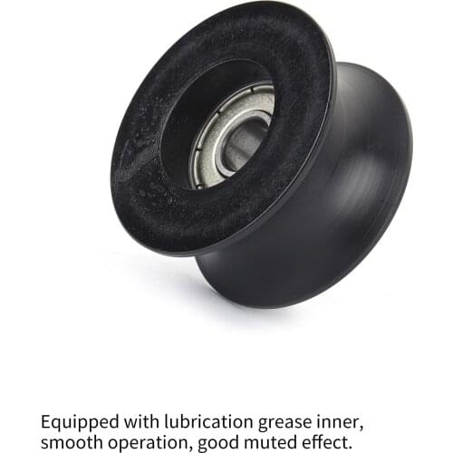 Nylon Groove Guide Pulley U Shape Sealed Rail Boll Bearing 8mm Inner Diameter Black Wheel Roller Bearings for Door Mechanical