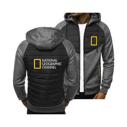 New Spring Autumn Mens National Geographic Channel Hoodie Fashion Athletic Casual Cardigan Zipper Sweatshirts Jacket