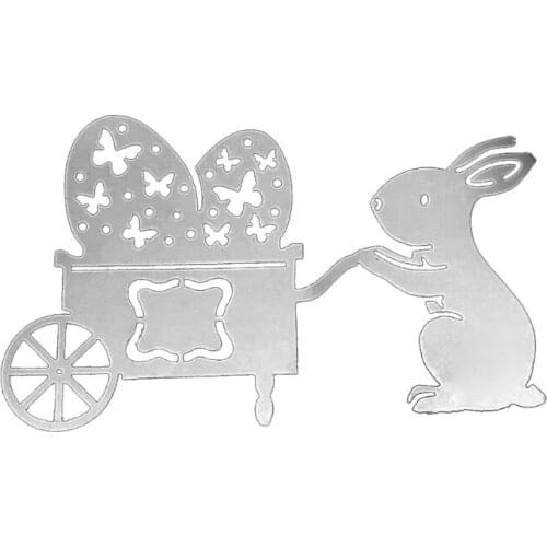Easter Bunny Cart Metal Cutting Dies Stencil Scrapbooking DIY Album Stamp Paper Card Embossing Decoration Craft