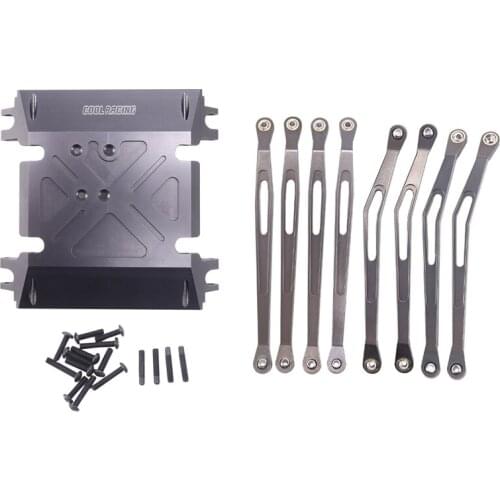 For 1/10 Rc Axial Wraith Full Aluminum Skid Plate with 8 Suspension Link Rod