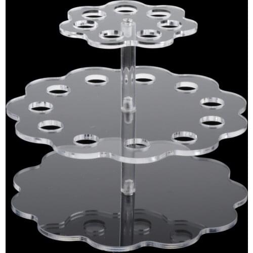 Clear 18 Bottles 2 Tier Rotating Essential Oil Rack Storage Holder Organizer