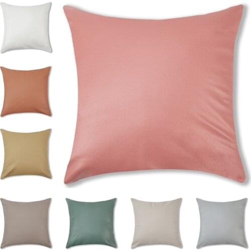 Luxury PU Cushion Cover Imitation Leather Pillow Cover Is Thick and Durable Without Core Throw Pillows for Living Room Sofa