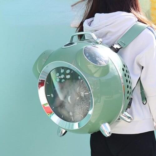 Alarm Clock Cat Bag Cat Backpack Suitcase Car Box Creative Travel Bag Diaper Bag Dog Pet Bag