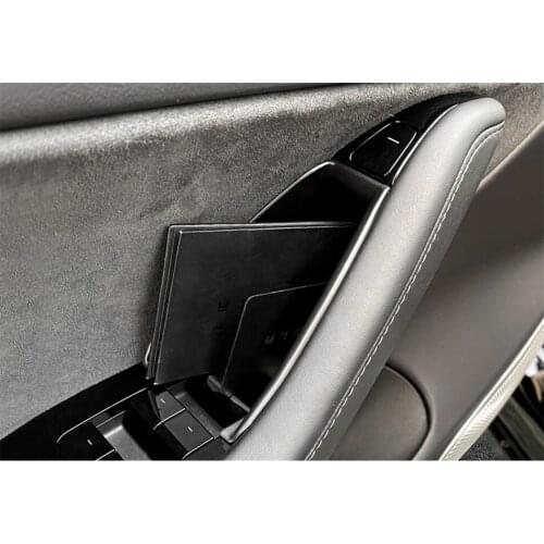 ABS Car Door Handle Storage Box For Tesla Model 3 Armrest Frame Cover Interior Organizer Phone Holder Auto Styling Accessories