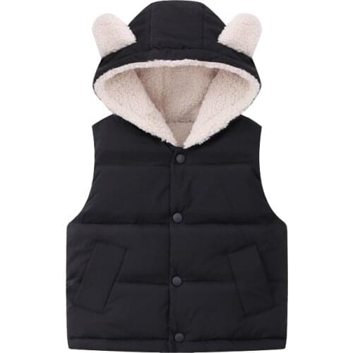 IYEAL Vests Children Hoodies Warm Baby Girls Outerwear Coats Kids Boys Hooded Jackets Autumn Winter Down Cotton Waistcoats Vest