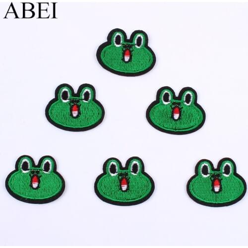 10pcs/lot Embroidery Frog Patches Cartoon Baby Garments Stickers Diy Handmade Patchwork Jeans Coats appliques Iron On Patch