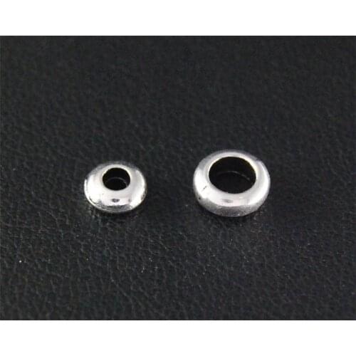 100pcs Silver Color Spacer Beads Round Charm Fit Bracelets Necklance DIY Metal Jewelry Making A2101/A2102