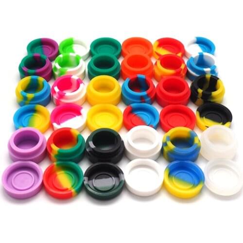 100pcs\lot 5ml non-stick round silicone container for oil wax dab jar approved by colorful