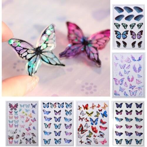 13MC 6Pcs Butterfly Wing Resin Fillings Fairy Dragonfly Cicada Vivid Wing Pendant Earrings Resin Mold Fillers Jewelry Making