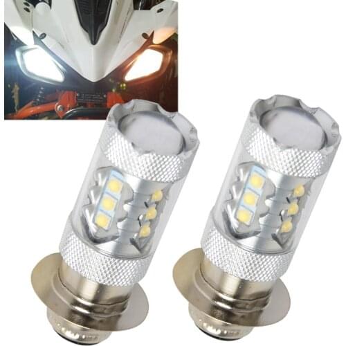 2pcs Motorcycle H6 80W SMD LED White 3030 H6M P15D 6000K 800LM LED Headlight Bulb Lamp Accessories Parts
