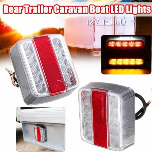 2PCS Motor Home Trailer Rear Lights 12V Universal Tail Light Truck LED Tail Lights Lantern Rear Trailer Lamps