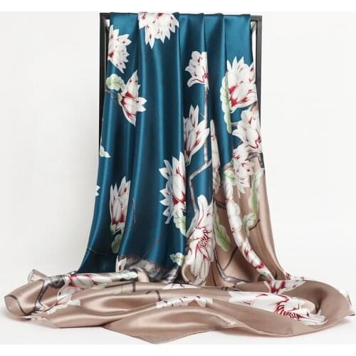 2021 Silk Square Scarf Lady Hair Band Fashion Female Hijab Foulard Headkerchief Women Bandana Print Shawl And Wraps New