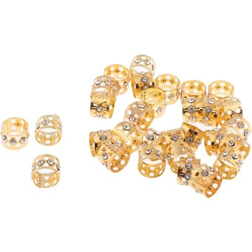30pcs Beads Dread Lock Cuffs Braid Rings Hairdressing Jewelry